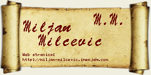 Miljan Milčević vizit kartica